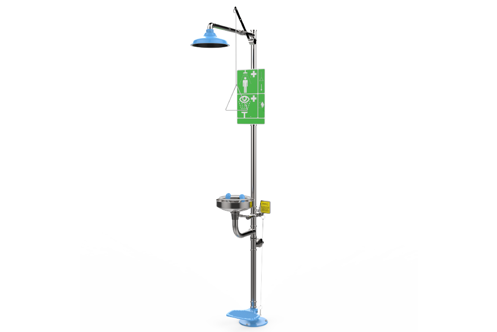 duchas de emergencia con lavaojos para laboratorio
